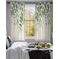 thumbnail image 3 of Green Leaves Sheer Curtains 54 Inch Length 2 Panels Set for Living Room/Bedroom, Summer Botanical Kitchen Curtains with Grommet Semi-Sheer Curtains Drapes Voile Window Treatments 42"x54"x2, 3 of 7