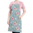 thumbnail image 5 of Pioneer Flower Floral Print Pattern Apron for Women and Men, Cotton Linen Waterproof with Pockets, Adjustable, 33x27 Inch for Kitchen, Gardening, BBQ, Salon, 5 of 6