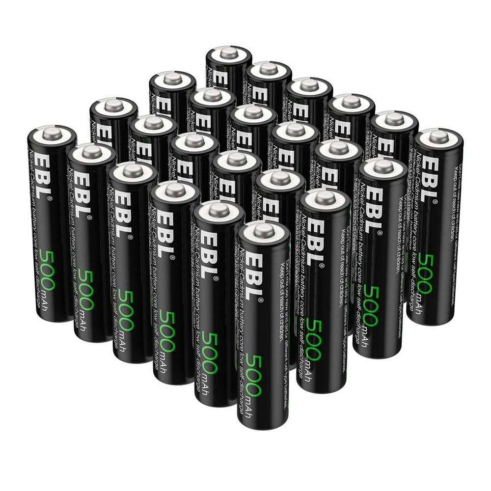 EBL 24Pack 1.2V 500mAh AAA Battery NiCD Rechargeable Batteries For