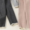 thumbnail image 5 of Hotiary Infant Toddler Girls Cotton Knit Leggings Kids Baby Solid Color Stretchy Waistband Lace Trim Leggings Trousers for 9 Months-6 Years, 5 of 6