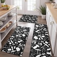thumbnail image 2 of White Mushroom Silhouette Black Pattern Kitchen Rugs Sets Of 3,Kitchen Runner Rugs Non Skid Washable,Decorative Kitchen Floor Mats for Kitchen,Sink,Laundry,17"x30"+ 17"x47" + 17"x59", 2 of 6