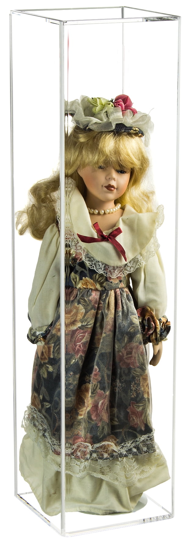 Deluxe Clear Acrylic Figurine Display Case for Doll Bobblehead Action