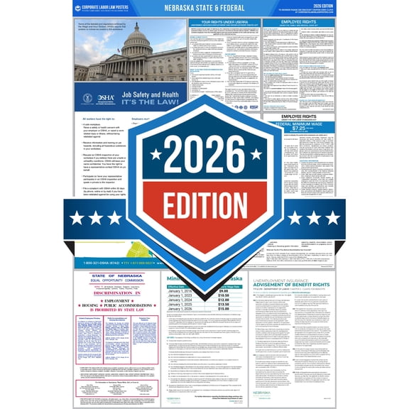Corporate Labor Law Posters :: 2026 Nebraska State & Federal Labor Law Posters - All in one [Plain Paper-English]