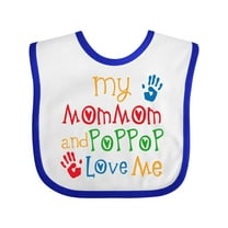 Inktastic Mommom and Poppop Love Me Boys or Girls Baby Bib