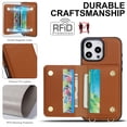thumbnail image 6 of Allytechgroup Wallet Case for iPhone 14 Plus, Built-in Card Holder & Shoulder Strap & Wrist Strap Slim Shockproof Protective Full Body Cover Bumper for iPhone 14 Plus, Brown, 6 of 6