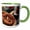 Green/White, variant on 3drose, a Close Up Photograph of a Turkish Simit Bagel and Fresh Tea, 11oz Two-tone Green Mug