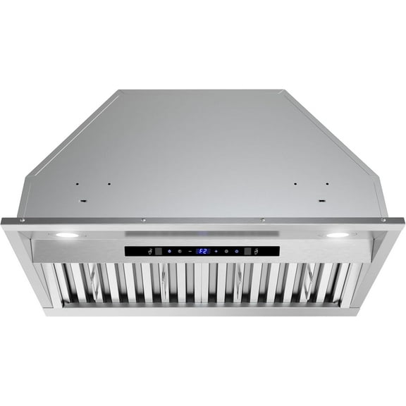 Streamline 28 in. Lamon Ducted Insert 350 CFM Range Hood in Brushed Stainless Steel with Baffle Filters, Touchpad Control, LED Lights