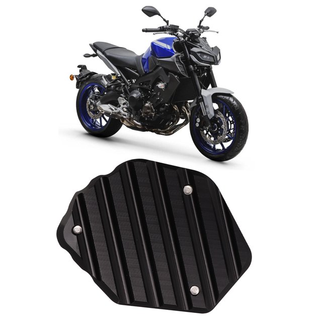 Kickstand Extender Plate, Side Stand Enlarge Pads Anti Slip Reliable Aluminium Alloy Colorfast Easy Installation for Motorcycle Accessories Black,