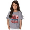 thumbnail image 4 of With Faith All is Possible Christian Crewneck T Shirts Boy Girl Teen Brisco Brands XS, 4 of 6