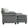 thumbnail image 6 of Ktaxon 155" W Sectional Convertible Sofa U Shaped Modular Couch with Double Chaise Corduroy Sleeper Set with 4 Oversized Seats Gray, 6 of 8