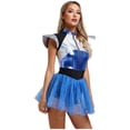 thumbnail image 2 of LiiYii Women Space Alien Astronauts Tulle Dress Alien Metallic Shiny Tulle Skirt Fancy Dress Up Blue XL, 2 of 7
