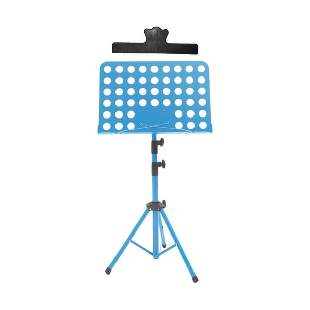Atril con base de trípode para partituras, para grupos, orquestas y escuelas. azul