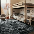 thumbnail image 2 of ZENELESS 9x12 Indoor Fluffy Rug, Extra Large Soft Plush Rug,Non-Slip Modern Shaggy Carpets for Kids Room Living Room Bedroom Nursery Tie-dye Black Gray, 2 of 8
