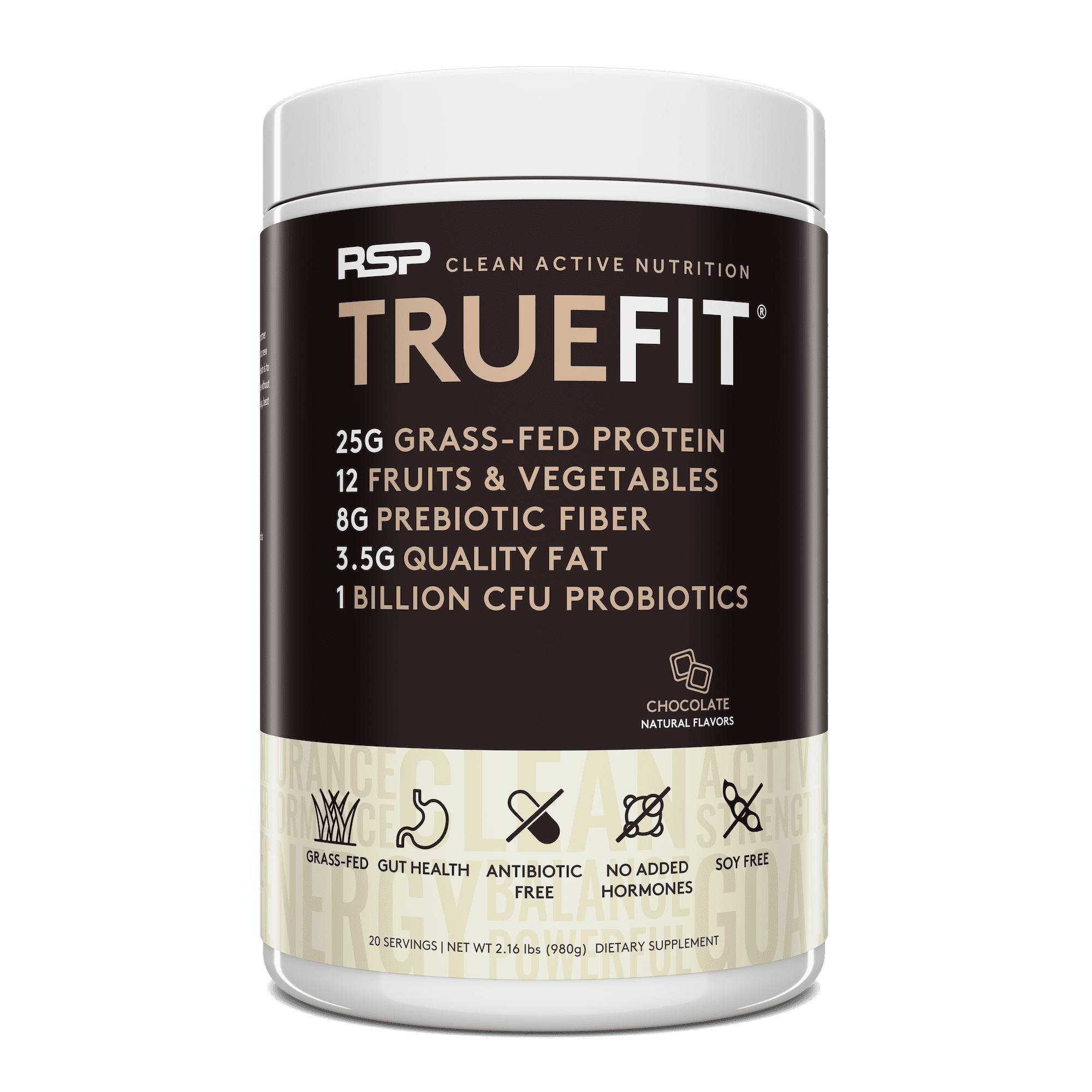 RSP TrueFit Protein Powder, Grass Fed Whey Protein, Chocolate, 2lb ...