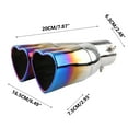 thumbnail image 3 of Heart Dual Exhaust Tip 2.5" Inlet, Adjustable Stainless Steel Y Shaped Exhaust Pipe, Modified Exhaust Tail Pipe Universal for Most Car, 3 of 5