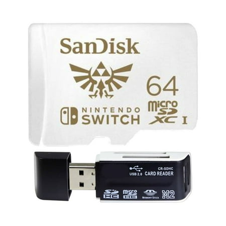 Image of SanDisk 64GB UHS-I microSDXC Memory Card for the Nintendo Switch + Card Reader