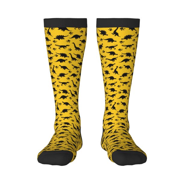 Fotbe Dinosaur Calcetas Divertidas Estampadas para Hombre y Mujer, Calcetas de Algodón hasta la Rodilla para Caminar, Correr, Enfermería y Embarazo