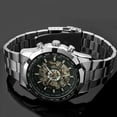 thumbnail image 2 of Skeleton Automatic Watches For Men Silver Stainless Steel Wrist Watch, 2 of 4