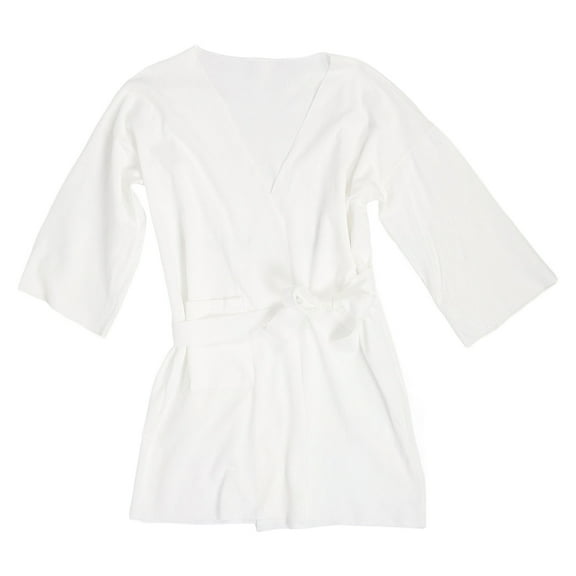 Homoyoyo Cotton Bathrobe for Women and Men, Hotel Style Spa Robe White, Soft Absorbent Lightweight, 44.9 x 27.6 x 0.1 inches