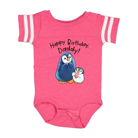 Inktastic Happy Birthday, Daddy Cute Penguins Boys or Girls Baby Bodysuit