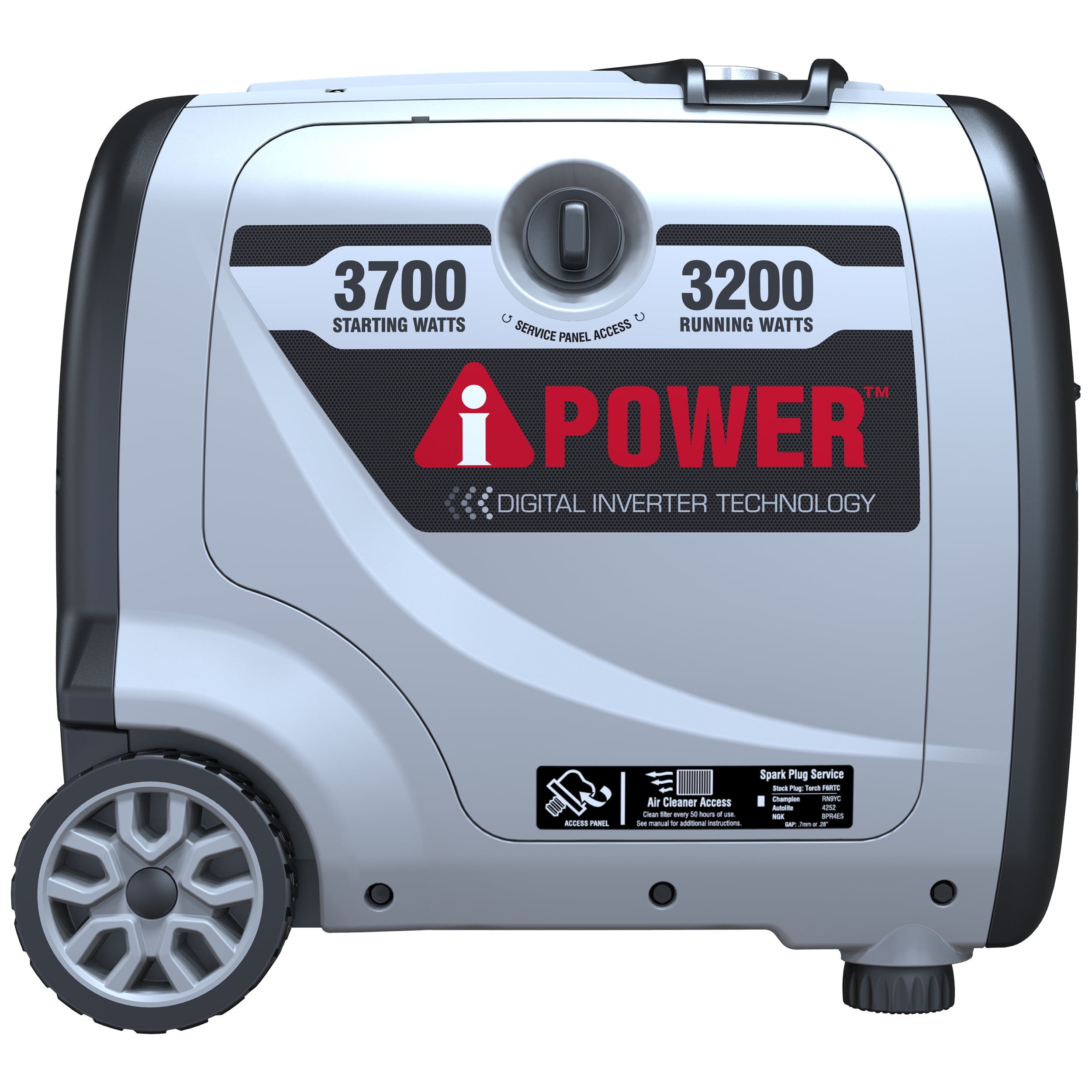 A-iPower Portable Inverter Generator, 3700W RV Ready, EPA Compliant, Portable With Telescopic Handle For Backup Home Use, Tailgating & Camping