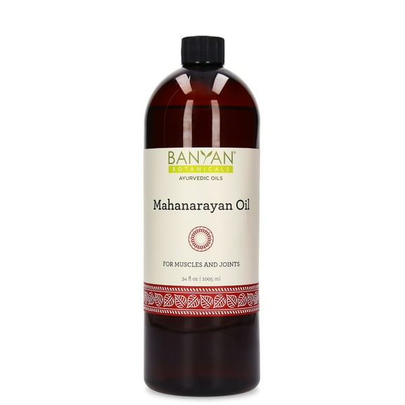 Banyan Botanicals Mahanarayan Oil – 99% Organic Ayurvedic Massage Oil – Soothes Sore Muscles, Supports Healthy and Comfortable Joints, Tendons & Muscles* – 34oz. – Non GMO Sustainably Sourced Vegan