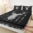 thumbnail image 5 of Manfei Hunting Deer Silhouette Bed Sheets, Camo American Flag Full Size Sheets, Charcoal, Black Reversible 4 Pieces (1 Flat Sheet, 1 Fitted Sheet and 2 Pillowcases), 5 of 6