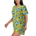 thumbnail image 2 of "Wukai Lemon Women's Pajama Set - Short-Sleeve Top and Shorts with Elastic Waistband and Pockets for Loungewear, Yoga, and Casual Wear-4X-Large, 2 of 8