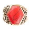 thumbnail image 3 of Hexagon Red Howlite Ring, 3 of 3