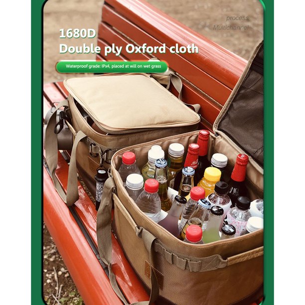Bolsa De Almacenamiento Para Acampar Herramienta multifuncional para acampar, bolso de almacenamiento de alimentos, doble cremallera, utensilios de cocina para Picnic, Kit organizador para viaje de Picnic Ndcxsfigh Para Estrenar