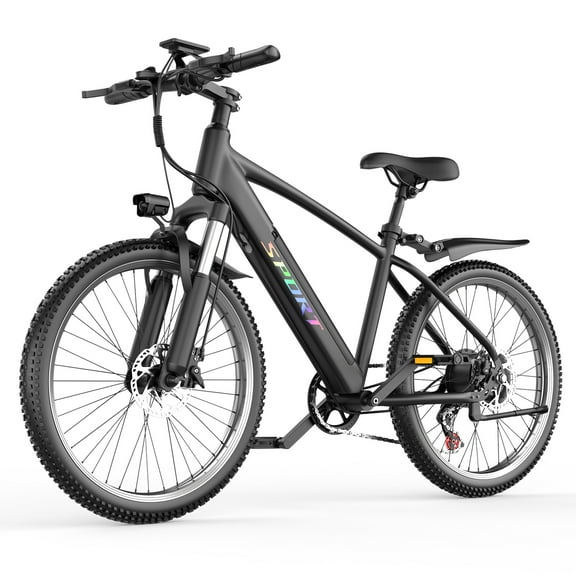 Electric Bike for Adults, 750W Motor, 26" Tires, 25MPH Electric Mountain Bike, 48V 15AH Removable Battery, 7-Speed with Front Suspension