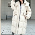 thumbnail image 3 of TKLPEHG Women Jacket Winter Thickened Long Down Jacket Parka Warm Overcoat Hooded Puffer Jacket Outerwear with Pockets (White,M), 3 of 9