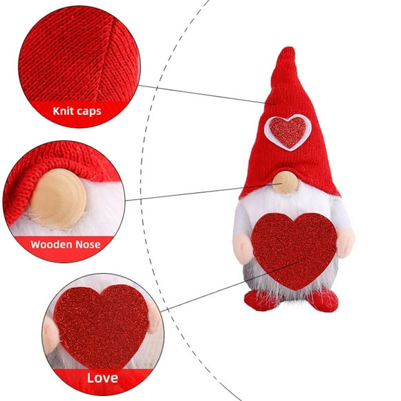 Jubipavy Chapeau Tricoté de la Saint-Valentin Poupée Sans Visage Poupée avec Arc et Flèches