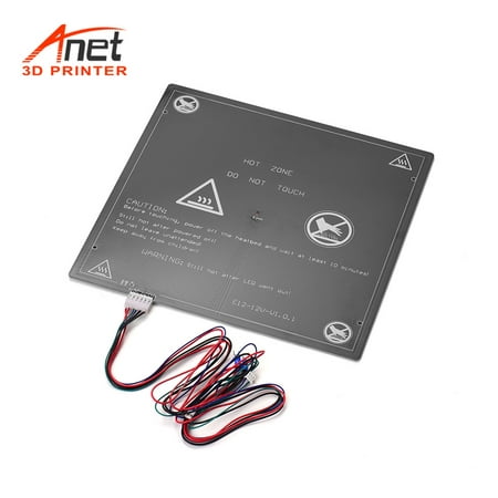 Anet 12V 3D Printer Hot Bed Heating Platform Heatbed Aluminum 300 * 300 * 3mm with Hot-bed Wire Cord for Anet E12 3D Printer Upgrade (Best 3d Printer Under 300 Uk)