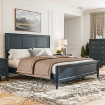 Furniture of America Maui Queen Solid Wood Panel Bed, Blue