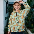 thumbnail image 2 of Uorisanigo Girls' 1/4 Zipper Sweatshirts Oversized Ethnic Floral Capybara Quarter Zip Pullover Jacket Fall Spring Outfits Clothes Long Sleeve Pullover Top Athletic Shirts Outerwear, 2 of 7
