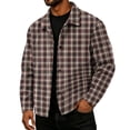 thumbnail image 3 of gzxflxpge Corduroy Jacket for Men Causal Regular Fit Snap Button-Up Plaid Coat Retro Long Sleeve Lapel Collared Fall Winter Outwear with Pockets Beige 2XL, 3 of 9