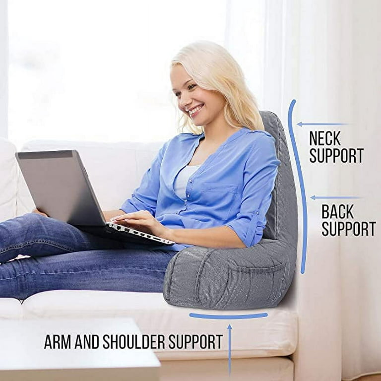 Aimuan Reading Pillow Bed Rest Wedge Large Adult Backrest Pillow with Arms  Back Support for Sitting Up in Bed Cushion Incline Rest Sleeping Snoring