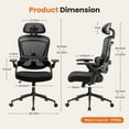 thumbnail image 3 of JOINSUN Adjustable Mesh Office Chair with Breathable Backrest & Full-Body Support – Ideal for Long Work Hours, Black, 3 of 6