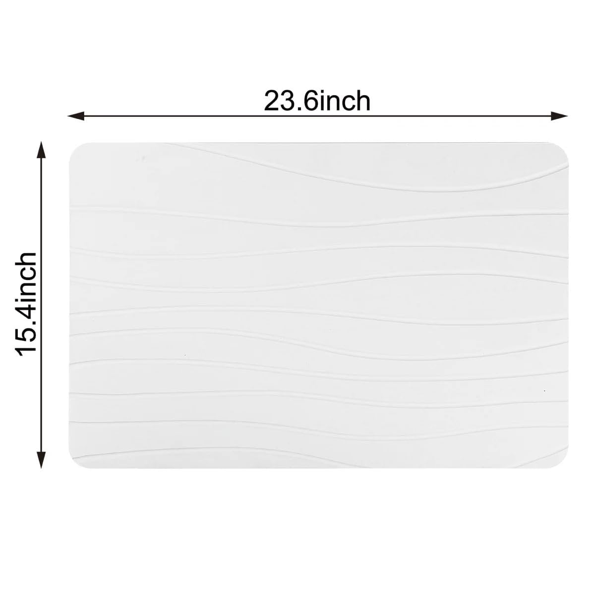 J&V TEXTILES Stone Bath Mat Diatomaceous Earth Shower Mat Non-Slip Super Absorbent Diatomite Stone Mats for Bathroom Floor Quick-Drying Easy to Clean 24''15'' Grey Wave Stone