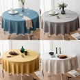 thumbnail image 2 of Mantel Mesa Redonda grande Color sólido Lino de algodón Paño Mantel de Mesa impermeable Cubierta de mesa a prueba de aceite para cocina Jardín Restaurante Fiestas Decoracion, 2 of 5