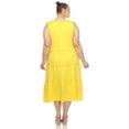 thumbnail image 3 of White Mark Women's Plus Size Scoop Neck Tiered Midi Dress, 3 of 5