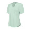 thumbnail image 5 of T Shirts For Women Womens Tops V Neck Tops Puff Short Sleeve T Shirt Pleated Floral Printed Tunic Blouse Shirts, 5 of 7