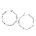 thumbnail image 1 of ARAIYA JEWELRY 14K White Gold Fancy Diamond Cut Hoop Earrings for Women (35mm Diameter), 1 of 3
