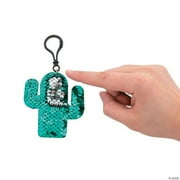 Cactus Flipping Sequin Backpack Clip - Party Favors - 12 Pieces