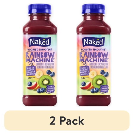 (2 pack) Naked Juice Rainbow Machine Flavored 100% Juice Smoothie Blend, 15.2 fl oz