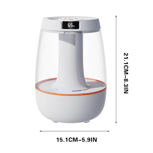 Large Room Humidifier 4 L Cool Mist Dual Spray USB Powered with Auto Shut Off and Quiet 36 dB Operation