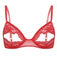 thumbnail image 2 of Sujetadores abiertos exóticos para mujer, lencería negra transparente de encaje, Bralette con abertura en el pezón, sujetador sin forro, Top, ropa de dormir Sexy, 2 of 4