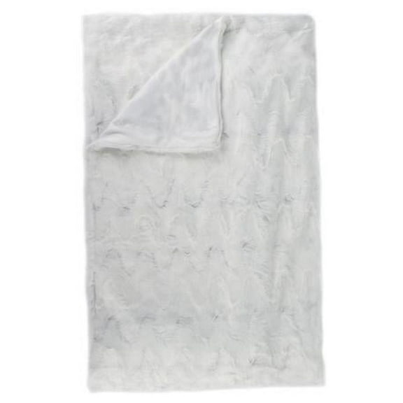 Luxe Faux Fur 676685046628 50 x 60 in. Throw Blanket - Crystal Off White