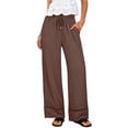 thumbnail image 2 of Danhjin Dark Blue Womens Cargo Pants Lightweight Travel Hiking Cargo Pants Soft Stretch Baggy High Waisted Straight Casual Streetwear, 2 of 9